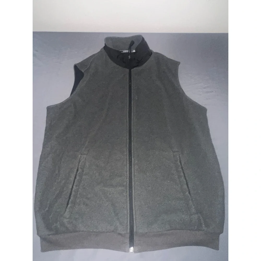 Jos. A. Bank Fleece Vest Mens Large Grey Excellent Leadbetter Golf Full Zip